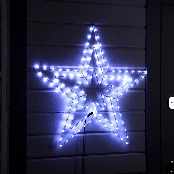 Светодиодная фигура «Звёзды», 80 см, дюралайт, 120 LED, 220 В, мигание, свечение белое от компании Интернет - магазин Flap - фото 1