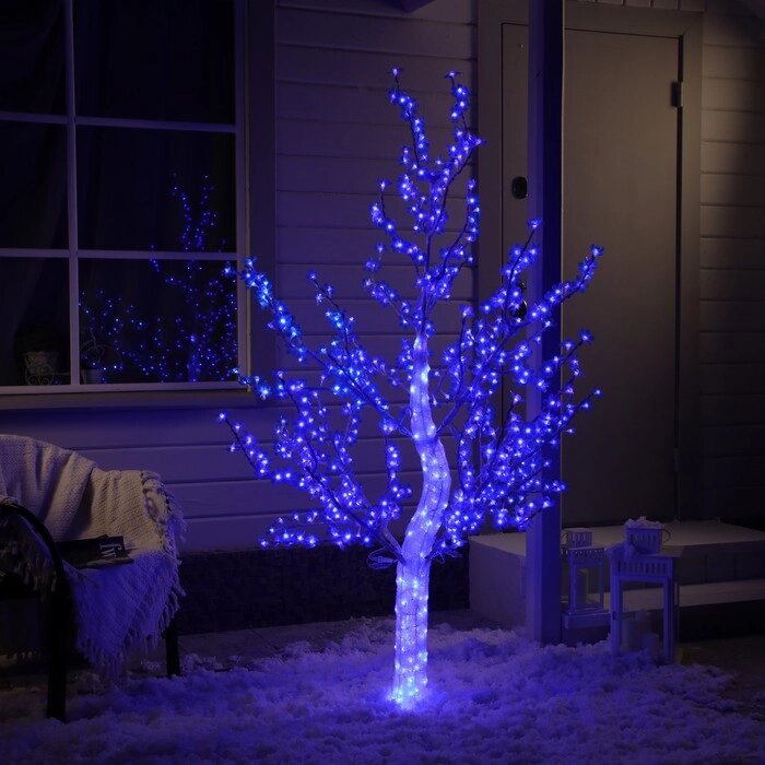 Светодиодное дерево «Акриловое» 1.8 м, 768 LED, постоянное свечение, 220 В, свечение синее от компании Интернет - магазин Flap - фото 1