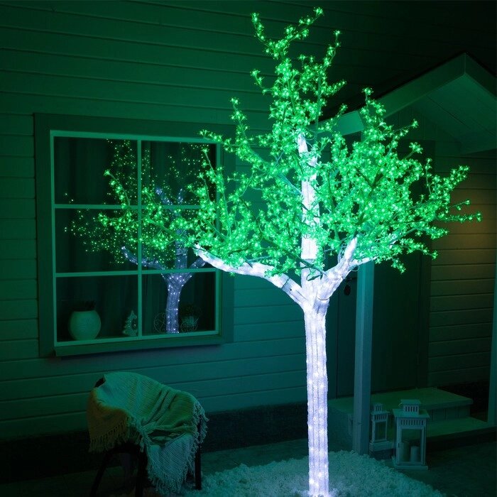 Светодиодное дерево «Акриловое» 3 м, 2304 LED, постоянное свечение, 220 В, свечение зелёное от компании Интернет - магазин Flap - фото 1