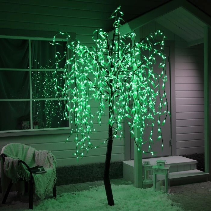 Светодиодное дерево «Плакучая ива» 2 м, 1152 LED, постоянное свечение, 220 В, свечение белое от компании Интернет - магазин Flap - фото 1