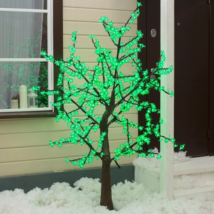 Светодиодное дерево «Сакура» 1.8 м, 768 LED, постоянное свечение, 220 В, свечение зелёное от компании Интернет - магазин Flap - фото 1