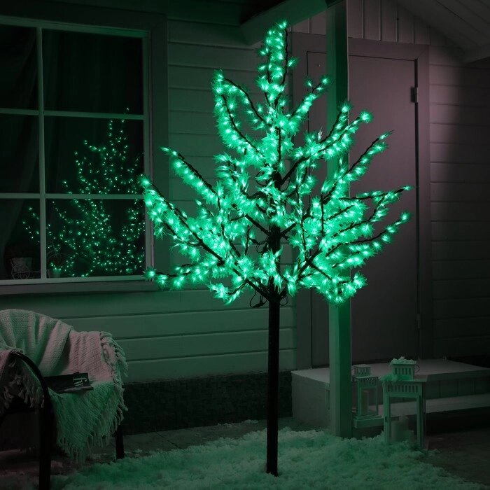 Светодиодное дерево «Зелёный клён» 2 м, 900 LED, постоянное свечение, 220 В, свечение белое от компании Интернет - магазин Flap - фото 1