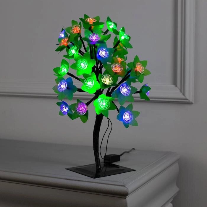 Светодиодный куст «Цветы» 30 см, 32 LED, мигание, 220 В, свечение мульти (RG/RB) от компании Интернет - магазин Flap - фото 1