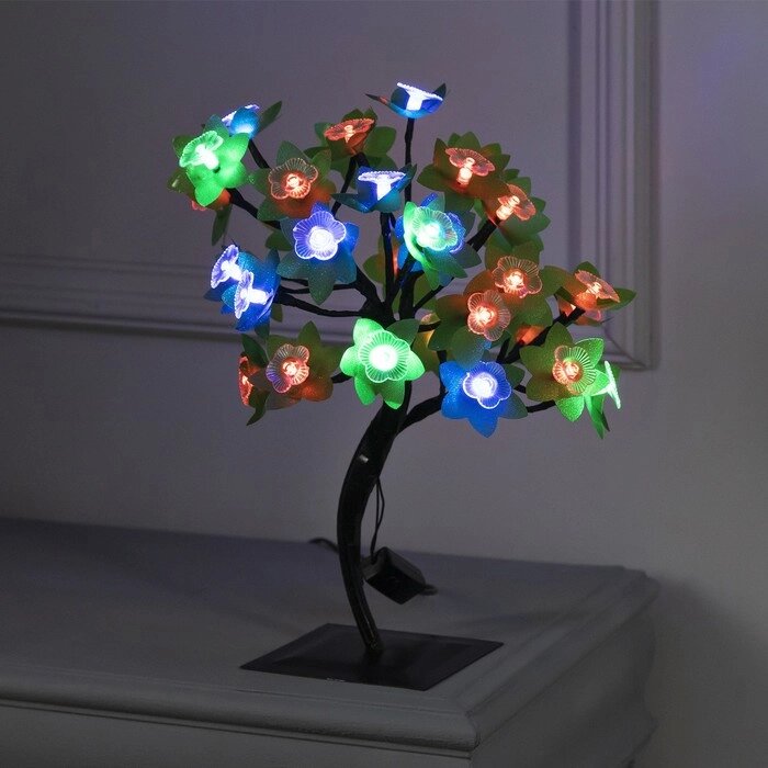 Светодиодный куст «Орхидеи» 30 см, 32 LED, мигание, 220 В, свечение мульти (RG/RB) от компании Интернет - магазин Flap - фото 1