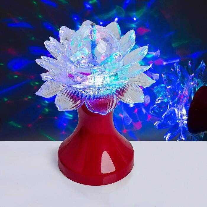 Световой прибор «Цветок» 12.5 см, свечение RGB, 220 В, красный от компании Интернет - магазин Flap - фото 1