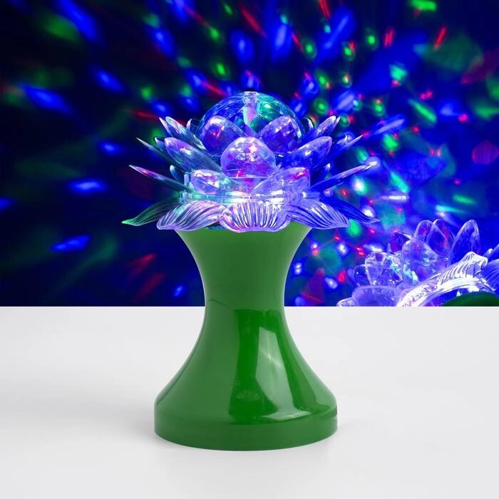 Световой прибор «Цветок» 12.5 см, свечение RGB, 220 В, зелёный от компании Интернет - магазин Flap - фото 1