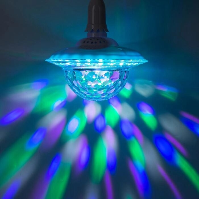 Световой прибор «Хрустальный шар» 19 см, Е27, динамик, пульт ДУ, свечение RGB от компании Интернет - магазин Flap - фото 1