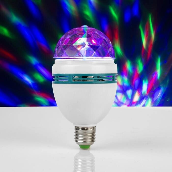 Световой прибор «Хрустальный шар» 8 см, Е27, свечение RGB от компании Интернет - магазин Flap - фото 1