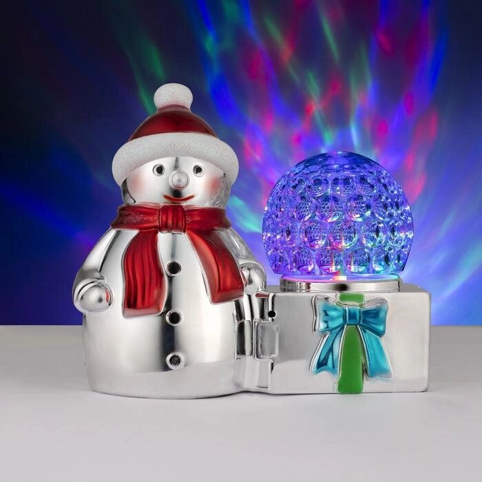 Световой прибор «Снеговик с шаром» 10 см, свечение RGB, 220 В от компании Интернет - магазин Flap - фото 1