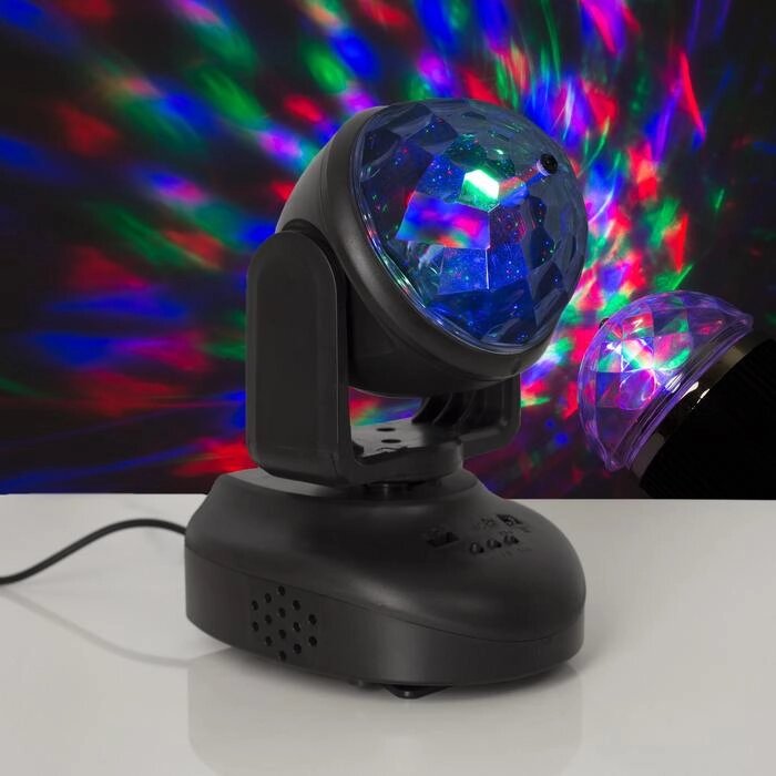 Световой прибор «Вращающийся шар» 8.5 см, динамик, свечение RGB, 220 В от компании Интернет - магазин Flap - фото 1