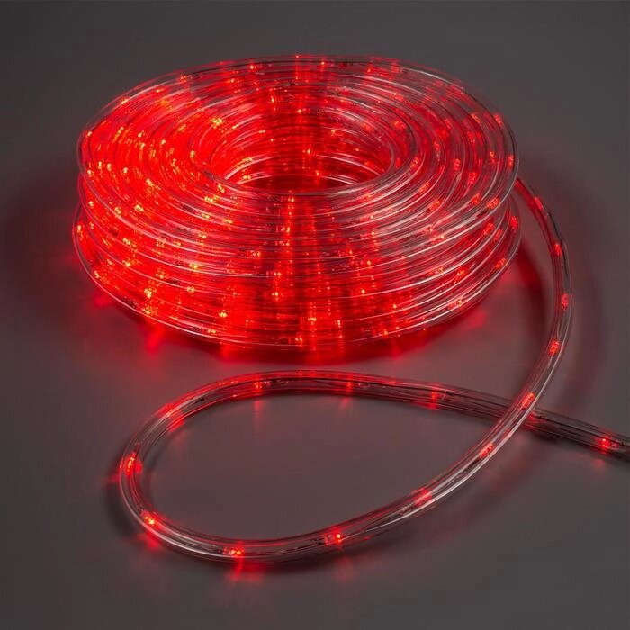 Световой шнур Luazon Lighting 10 мм, IP65, 20 м, 24 LED/м, 220 В, 8 режимов, свечение красное от компании Интернет - магазин Flap - фото 1