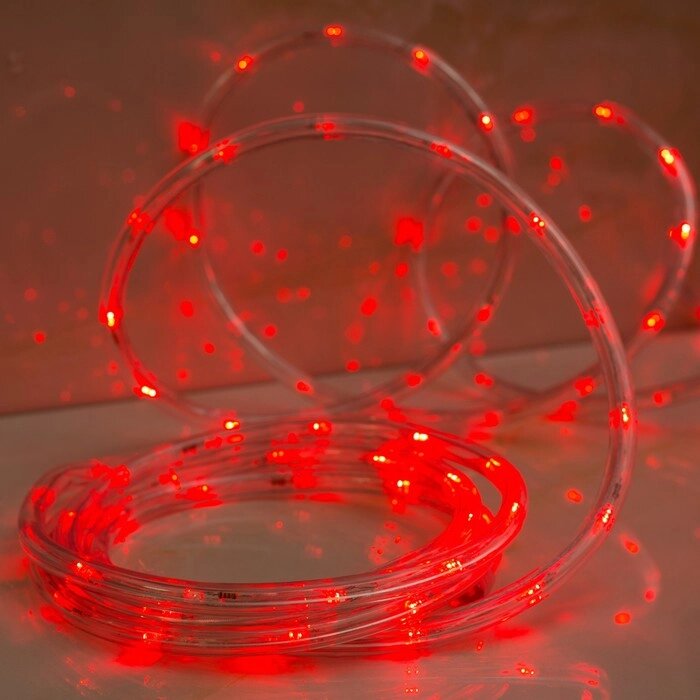 Световой шнур Luazon Lighting 10 мм, IP65, 5 м, 24 LED/м, 220 В, 8 режимов, свечение красное от компании Интернет - магазин Flap - фото 1
