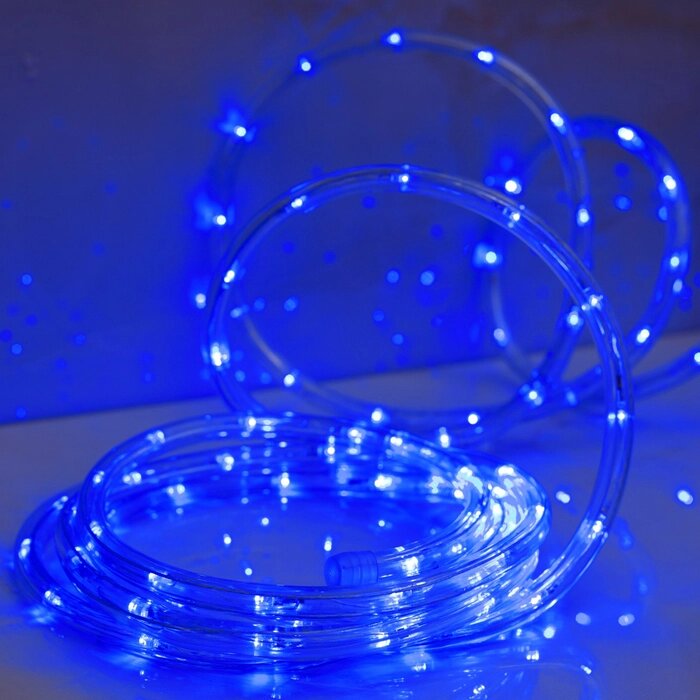 Световой шнур Luazon Lighting 10 мм, IP65, 5 м, 24 LED/м, 220 В, 8 режимов, свечение синее от компании Интернет - магазин Flap - фото 1