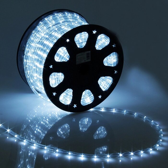Световой шнур Luazon Lighting 11 мм, IP65, 100 м, 24 LED/м, 220 В, 2W, постоянное свечение, свечение белое от компании Интернет - магазин Flap - фото 1