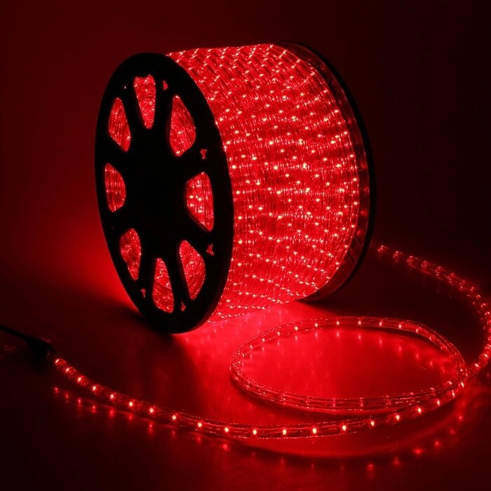 Световой шнур Luazon Lighting 13 мм, IP65, 100 м, 36 LED/м, 220 В, 2W, постоянное свечение, свечение красное от компании Интернет - магазин Flap - фото 1