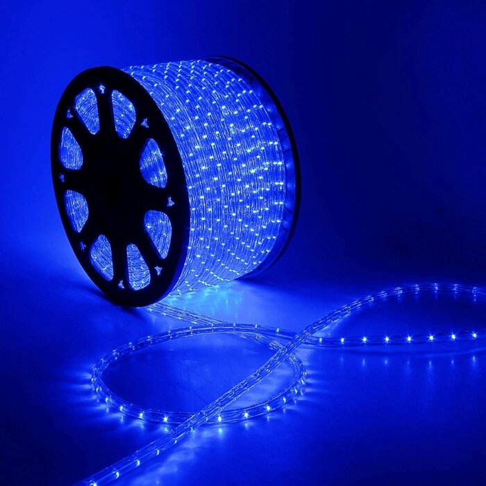Световой шнур Luazon Lighting 13 мм, IP65, 100 м, 36 LED/м, 220 В, 2W, постоянное свечение, свечение синее от компании Интернет - магазин Flap - фото 1
