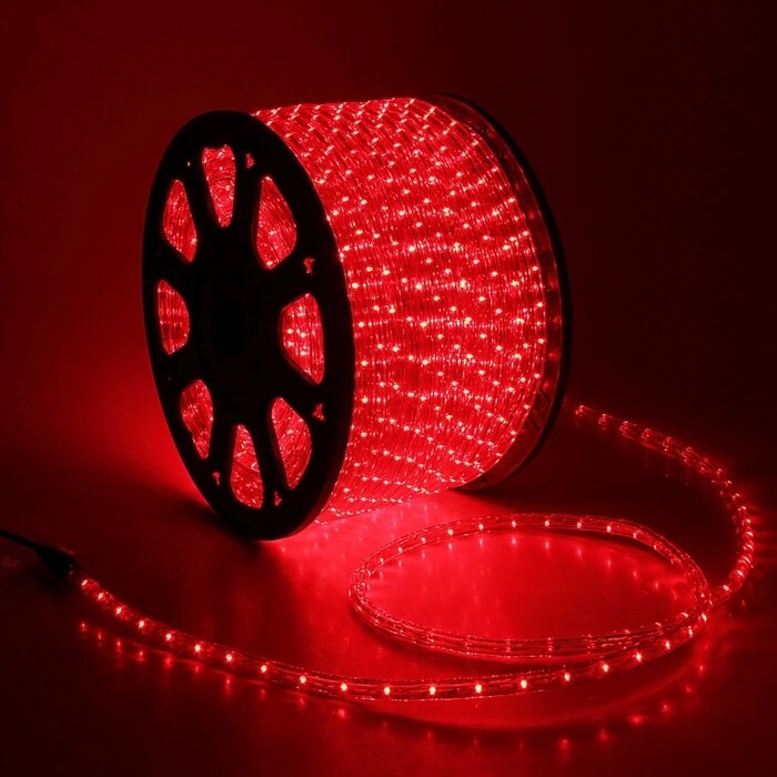 Световой шнур Luazon Lighting 13 мм, IP65, 100 м, 36 LED/м, 220 В, 3W, чейзинг, свечение красное от компании Интернет - магазин Flap - фото 1
