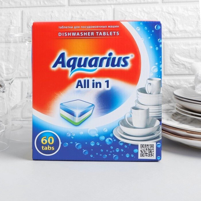 Таблетки для посудомоечных машин Aquarius All in 1, 60 шт от компании Интернет - магазин Flap - фото 1