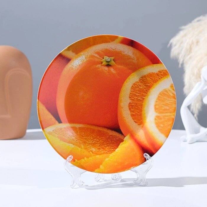 Тарелка декоративная «Сочный апельсин», настенная, D = 17,5 см от компании Интернет - магазин Flap - фото 1