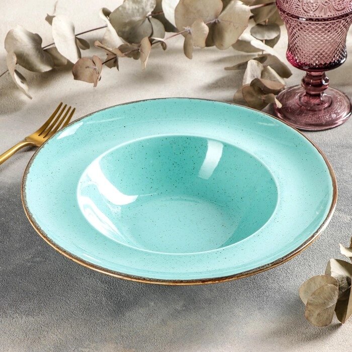 Тарелка для пасты Turquoise, 500 мл, d=25 см, цвет бирюзовый от компании Интернет - магазин Flap - фото 1