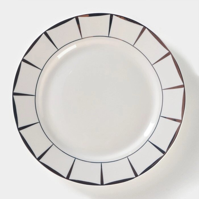 Тарелка фарфоровая десертная «Аврора», d=20,5 см, цвет белый от компании Интернет - магазин Flap - фото 1