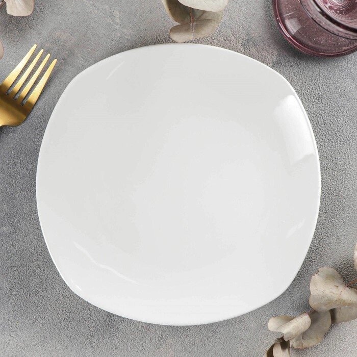 Тарелка фарфоровая десертная Wilmax Ilona, d=19,5 см, цвет белый от компании Интернет - магазин Flap - фото 1