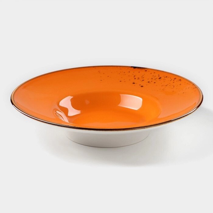 Тарелка фарфоровая для пасты Magistro «Церера», 160 мл, d=21 см, цвет оранжевый от компании Интернет - магазин Flap - фото 1