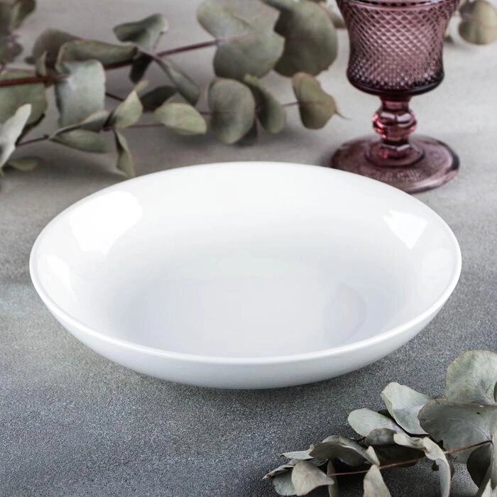 Тарелка фарфоровая глубокая Wilmax Olivia, 900 мл, d=23 см, цвет белый от компании Интернет - магазин Flap - фото 1