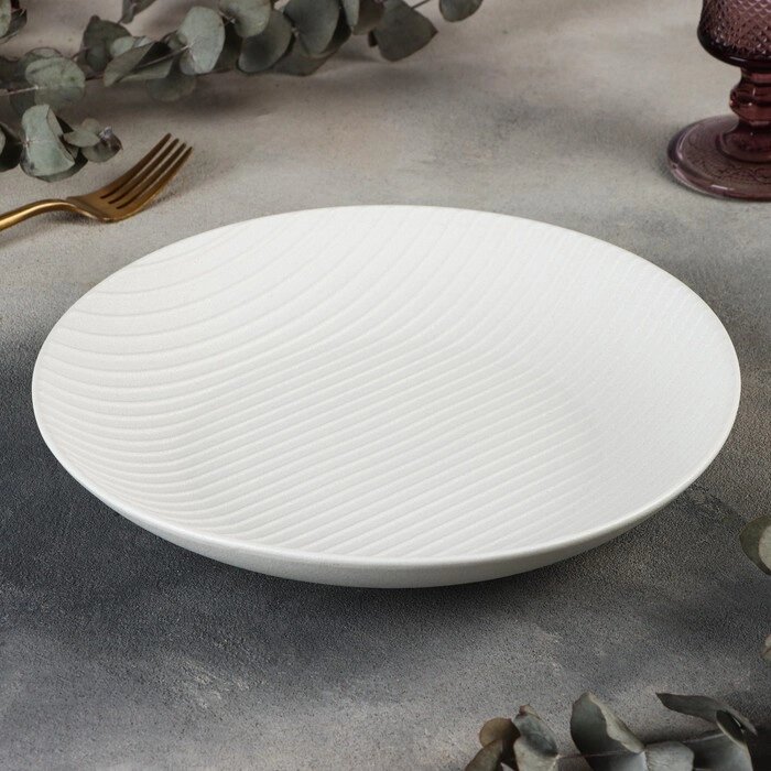 Тарелка фарфоровая Magistro Line, d=25,5 см, цвет белый от компании Интернет - магазин Flap - фото 1