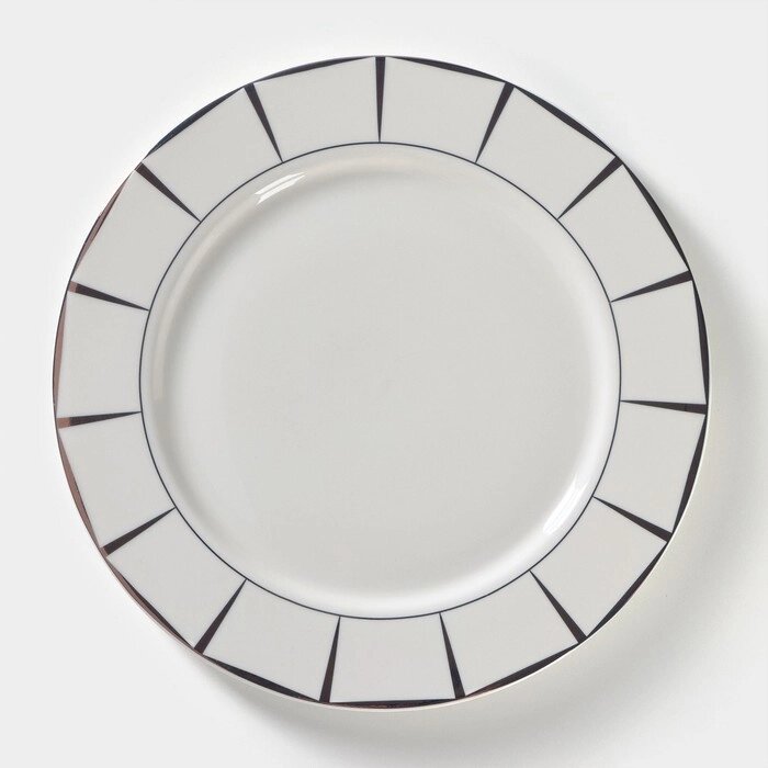 Тарелка фарфоровая обеденная «Аврора», d=27 см, цвет белый от компании Интернет - магазин Flap - фото 1