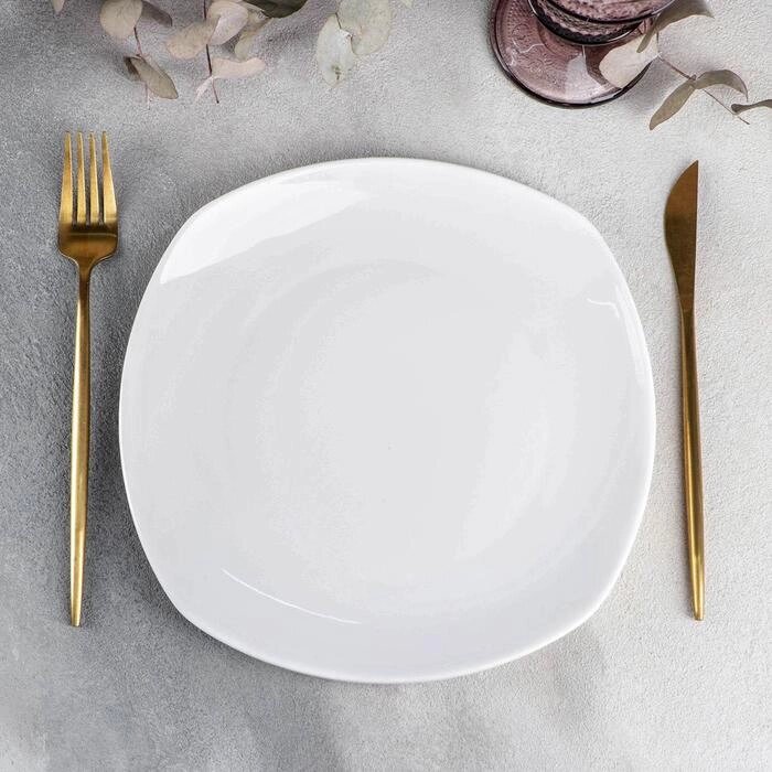 Тарелка фарфоровая обеденная Wilmax Ilona, d=24,5 см, цвет белый от компании Интернет - магазин Flap - фото 1