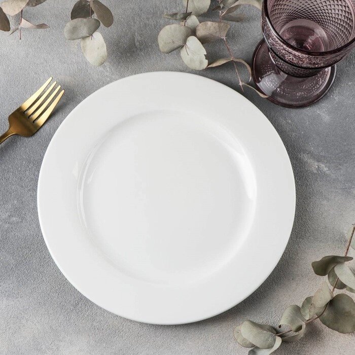 Тарелка фарфоровая обеденная Wilmax Stella Pro, d=23 см, цвет белый от компании Интернет - магазин Flap - фото 1