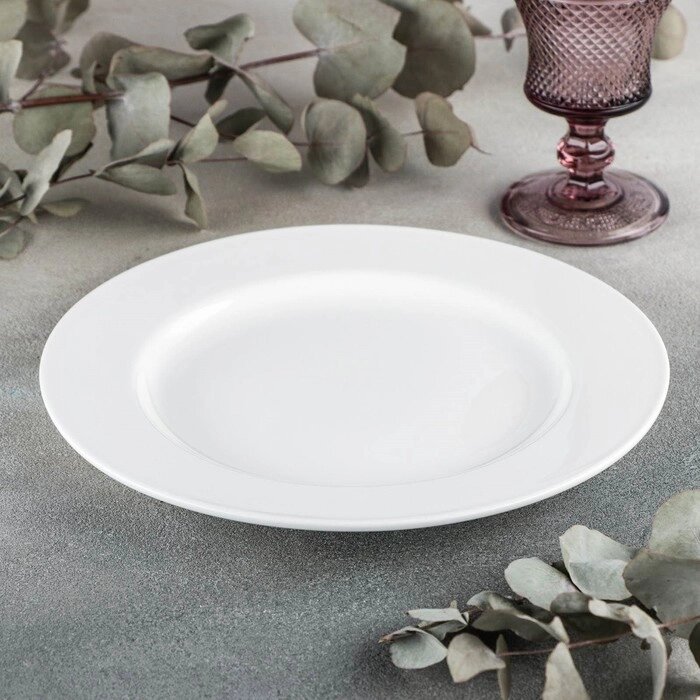 Тарелка фарфоровая обеденная Wilmax Stella Pro, d=25,5 см, цвет белый от компании Интернет - магазин Flap - фото 1