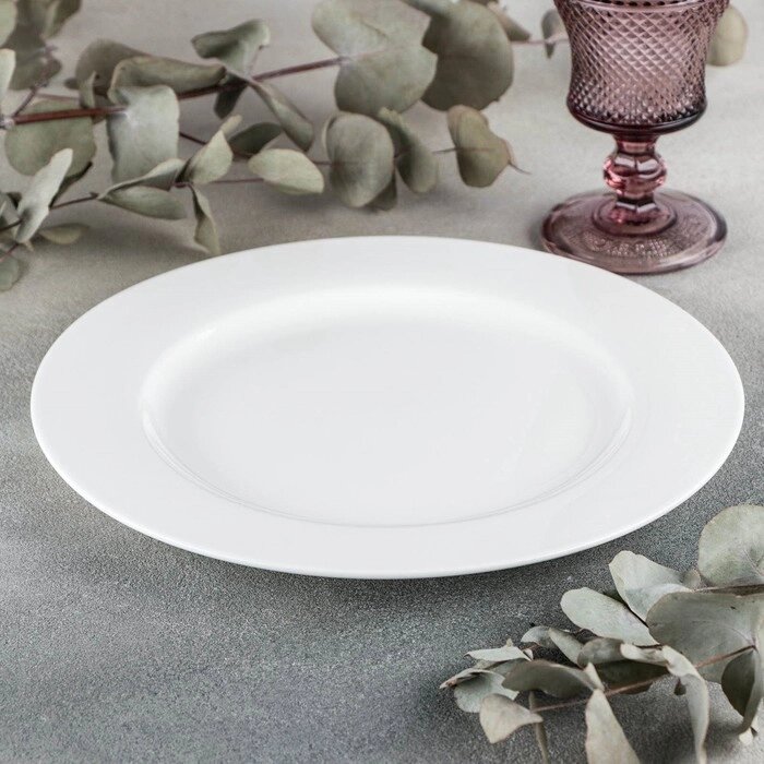 Тарелка фарфоровая обеденная Wilmax Stella Pro, d=27 см, цвет белый от компании Интернет - магазин Flap - фото 1