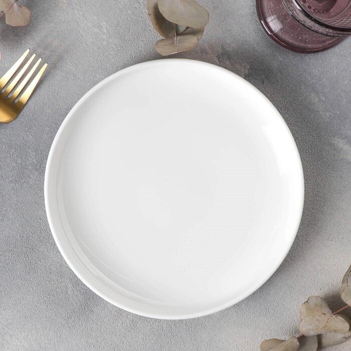 Тарелка фарфоровая Wilmax, d=19 см, цвет белый от компании Интернет - магазин Flap - фото 1