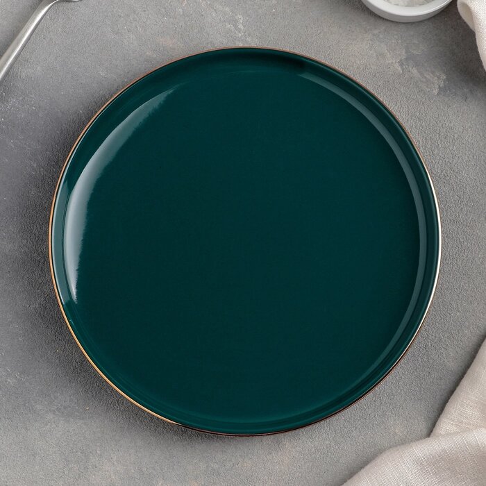 Тарелка керамическая десертная «Изумруд», d=20 см, цвет зелёный от компании Интернет - магазин Flap - фото 1