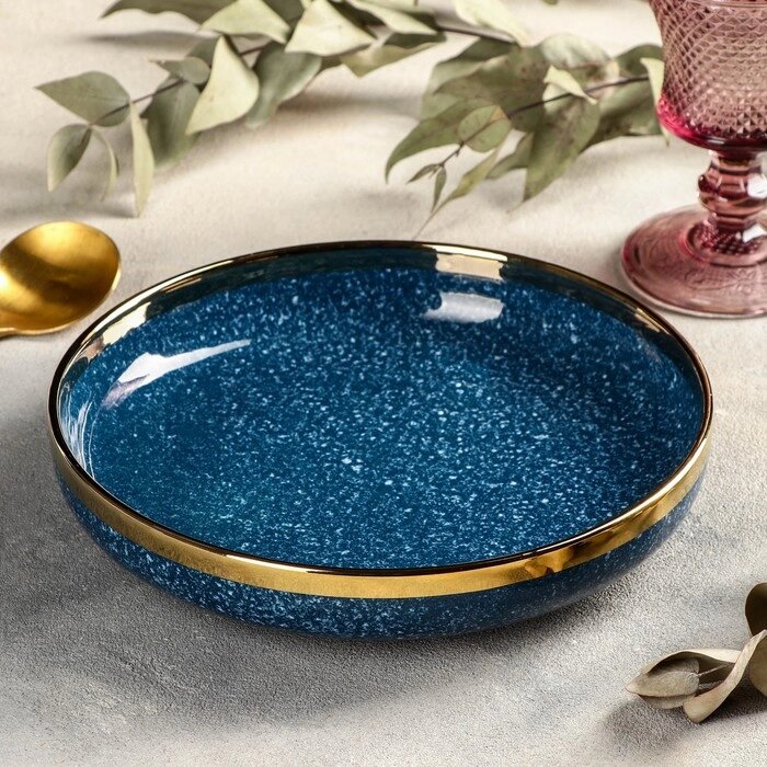 Тарелка керамическая глубокая «Ночное небо», 800 мл, d=21 см, цвет синий от компании Интернет - магазин Flap - фото 1