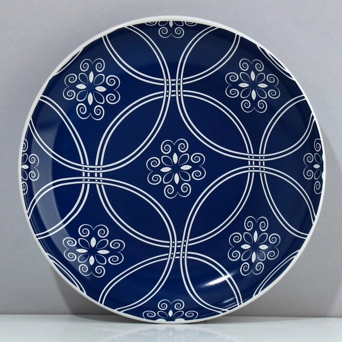 Тарелка керамическая «Марокко» синяя, 22.5 см, цвет белый от компании Интернет - магазин Flap - фото 1
