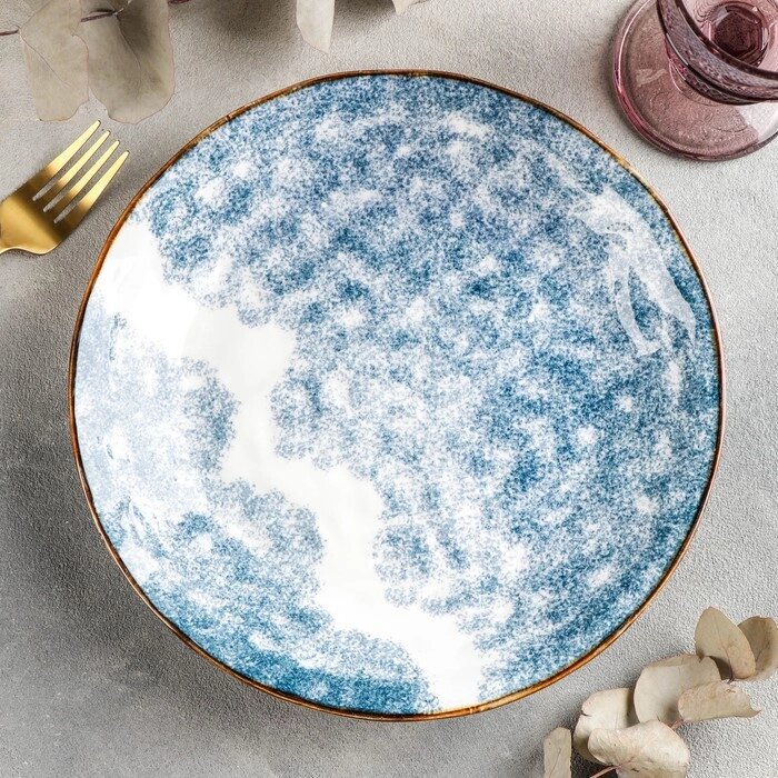 Тарелка керамическая обеденная «Море», 400 мл, d=25,5 см, цвет синий от компании Интернет - магазин Flap - фото 1