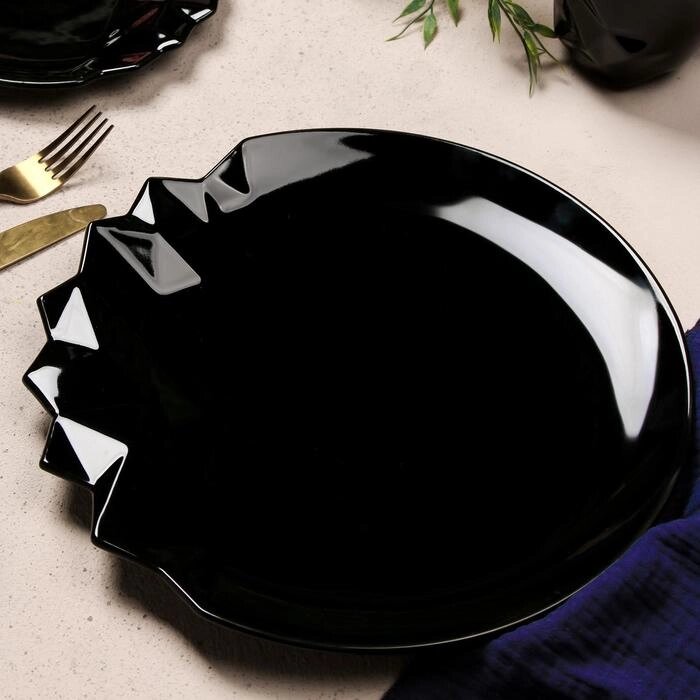 Тарелка керамическая «Обсидиан», чёрная, 27 см, цвет чёрный от компании Интернет - магазин Flap - фото 1