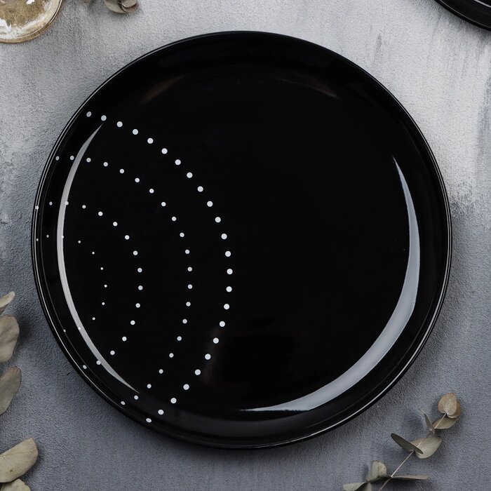 Тарелка керамическая «Орнамент», 27 см, цвет чёрный от компании Интернет - магазин Flap - фото 1