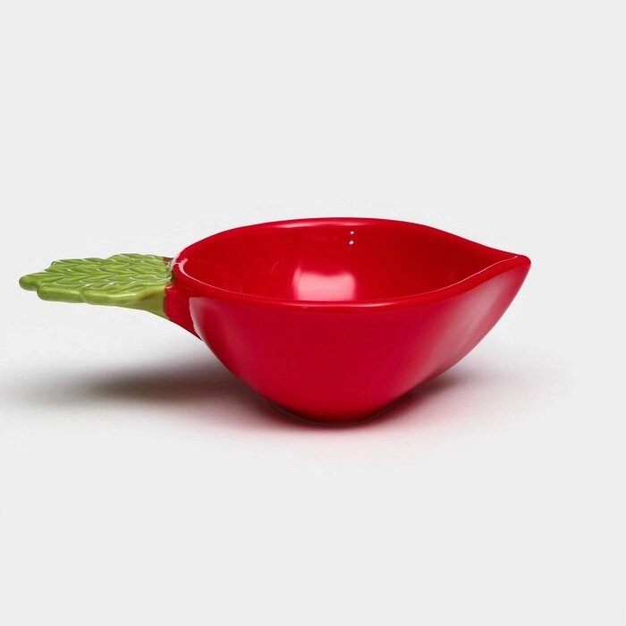 Тарелка керамическая "Редис", глубокая, красная, 16 см, 1 сорт, Иран от компании Интернет - магазин Flap - фото 1