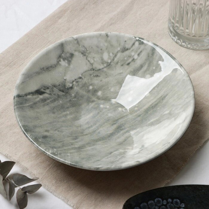Тарелка керамическая «Стоун», 20 х 5.5 см, 600 мл, цвет серый от компании Интернет - магазин Flap - фото 1