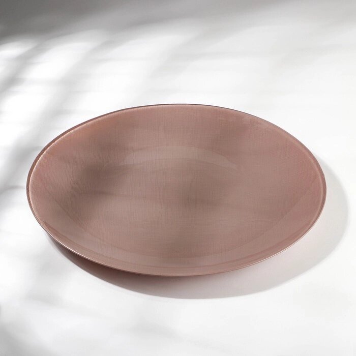 Тарелка «Мокко», стеклянная, d=28 см, цвет коричневый от компании Интернет - магазин Flap - фото 1