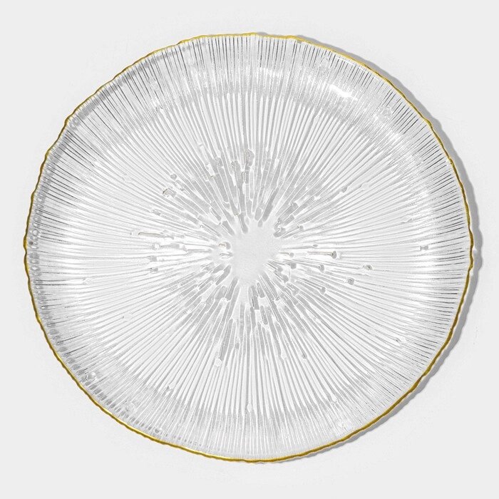 Тарелка стеклянная «Фейерверк», d=15,5 см, цвет прозрачный от компании Интернет - магазин Flap - фото 1