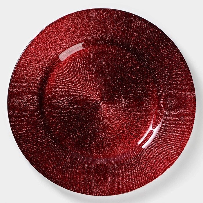Тарелка стеклянная обеденная Magistro «Карамель. Красный», d=27 см, цвет красный от компании Интернет - магазин Flap - фото 1