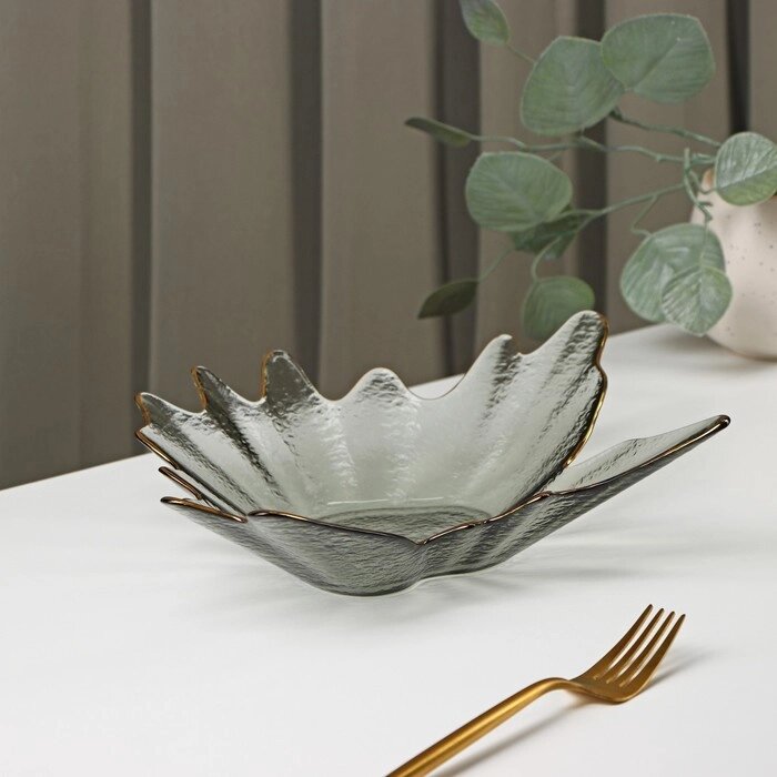 Тарелка стеклянная сервировочная «Рени», 288 см, цвет серый от компании Интернет - магазин Flap - фото 1