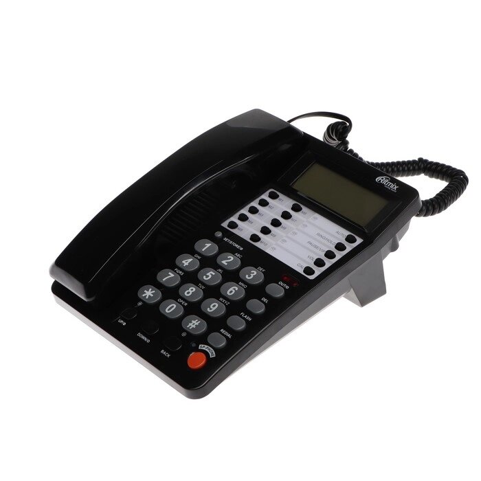 Телефон Ritmix RT-495, Caller ID, однокнопочный набор, память номеров, спикерфон, черный от компании Интернет - магазин Flap - фото 1