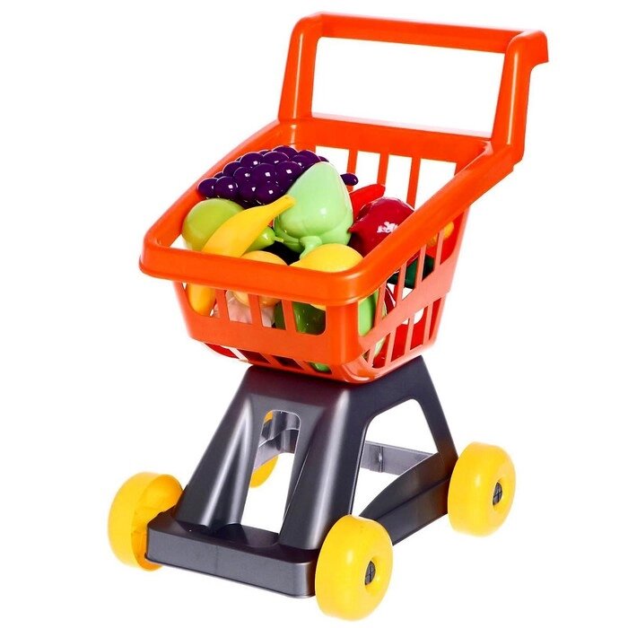 Тележка для супермаркета с фруктами и овощами, цвета МИКС от компании Интернет - магазин Flap - фото 1