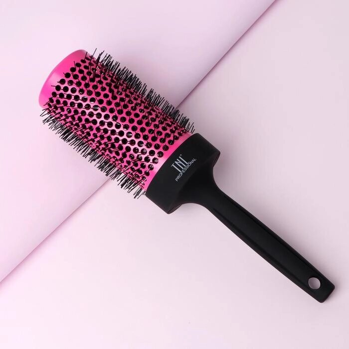 Термобрашинг профессиональный, вентилируемый, d = 5,4 см, цвет розовый/чёрный от компании Интернет - магазин Flap - фото 1